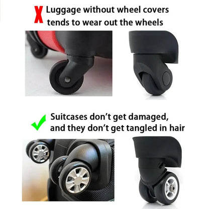 8PCS/Set Travel  Silicone Suitcase Wheels Protection